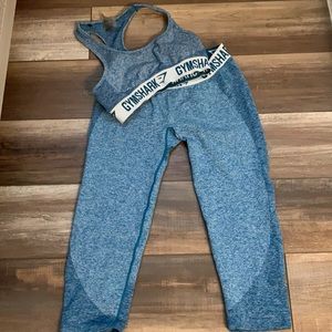 Gym shark top and cropped workout pants